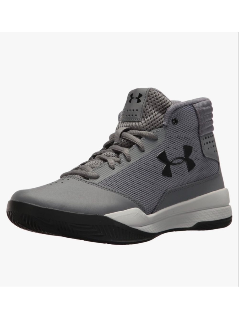 Under Armour Jet High Top Sneakers Big Kid 6.5 Zinc Gray Black